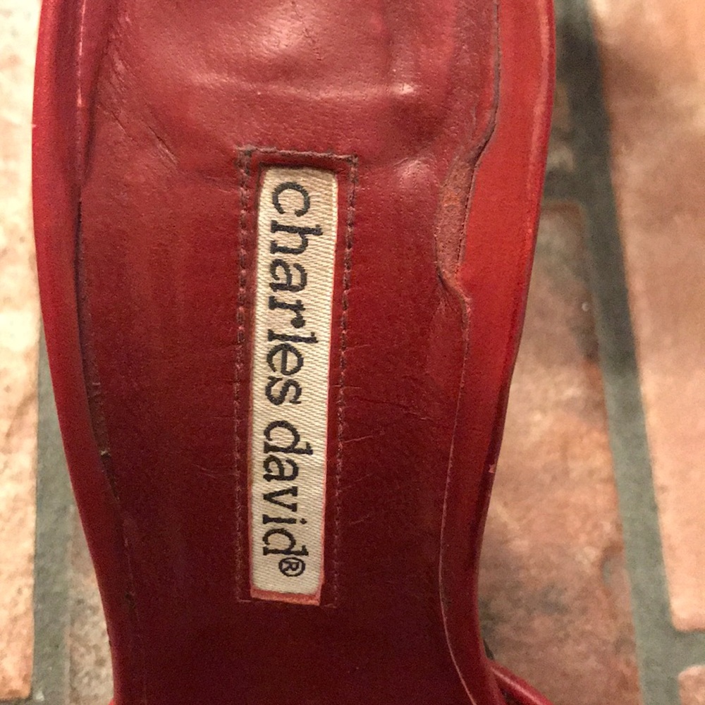 Charles David Red 4 inch High Heels Size 5.5 - Picture 5 of 8
